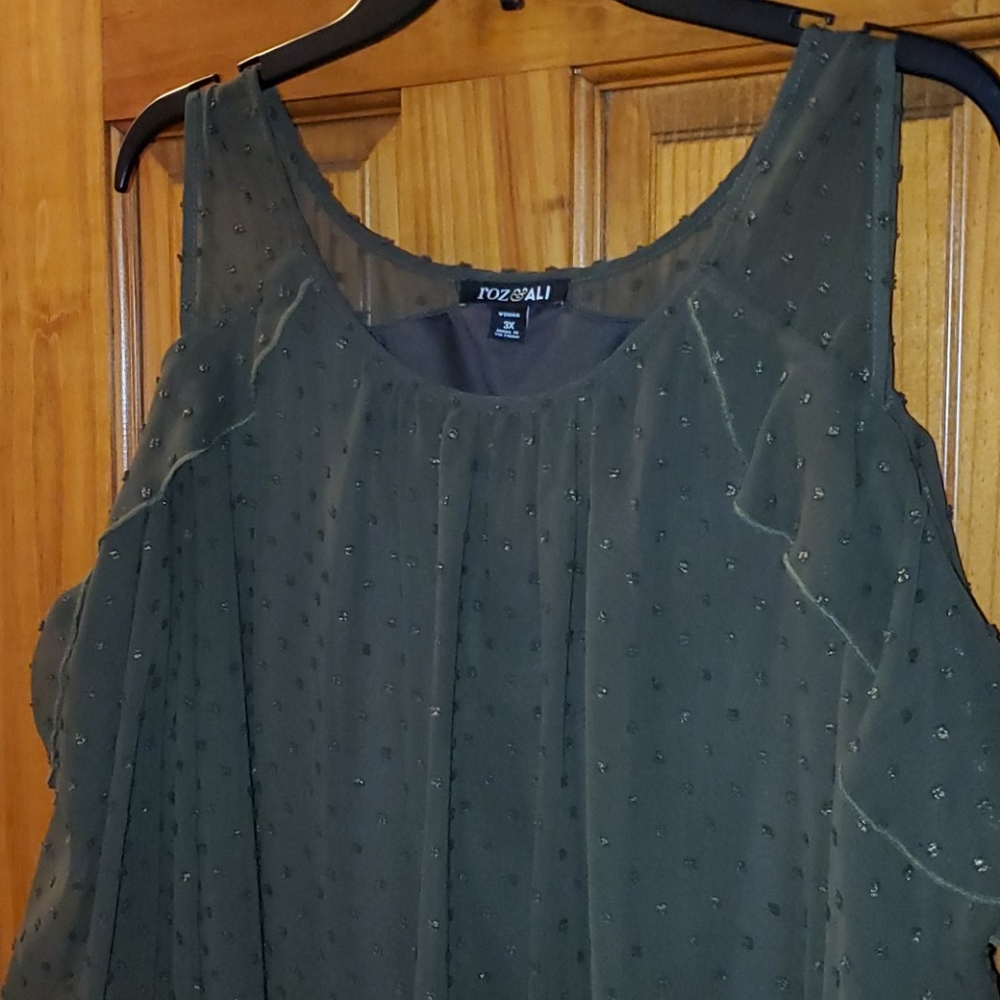 Roz & Ali Olive Sheer Cold Should Top